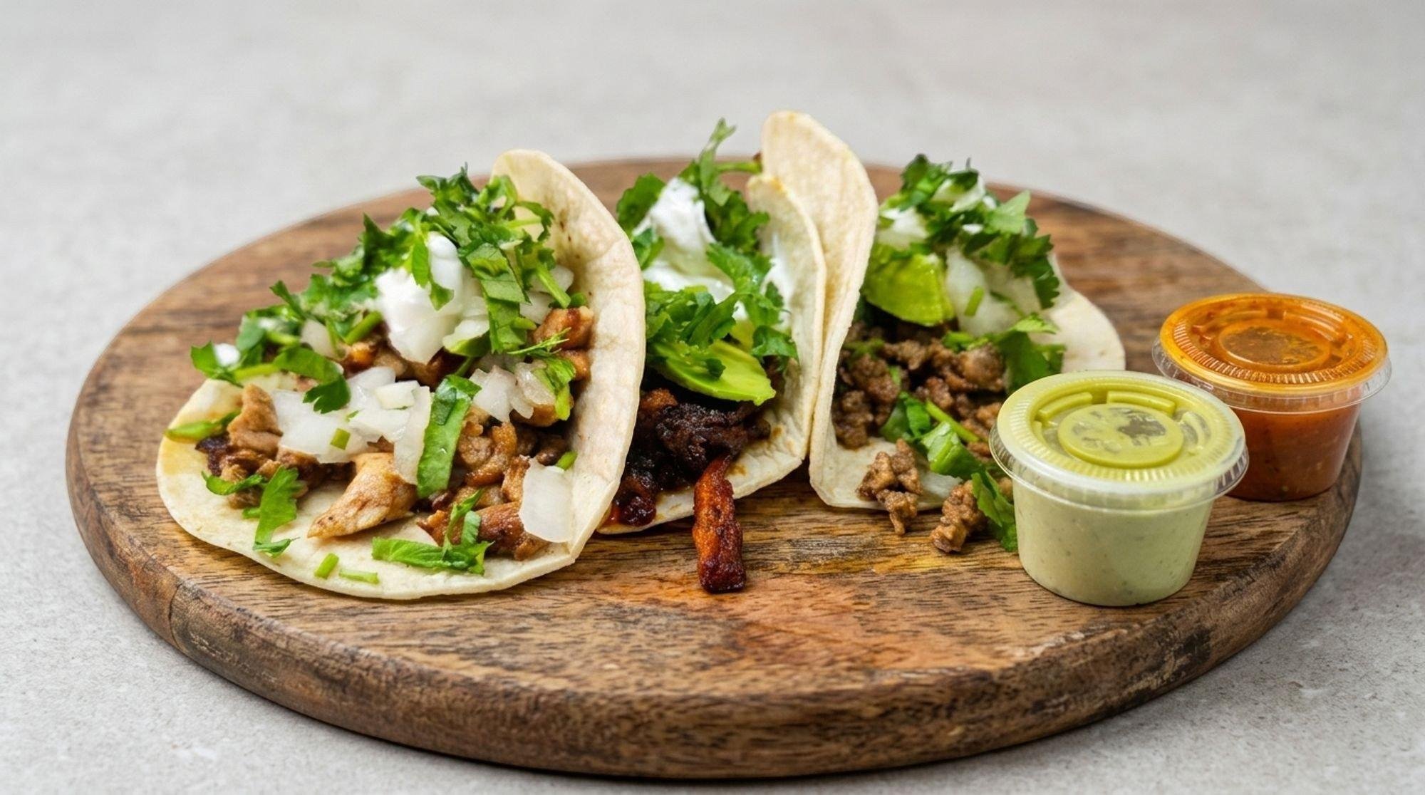 Tacos with cilantro and onion